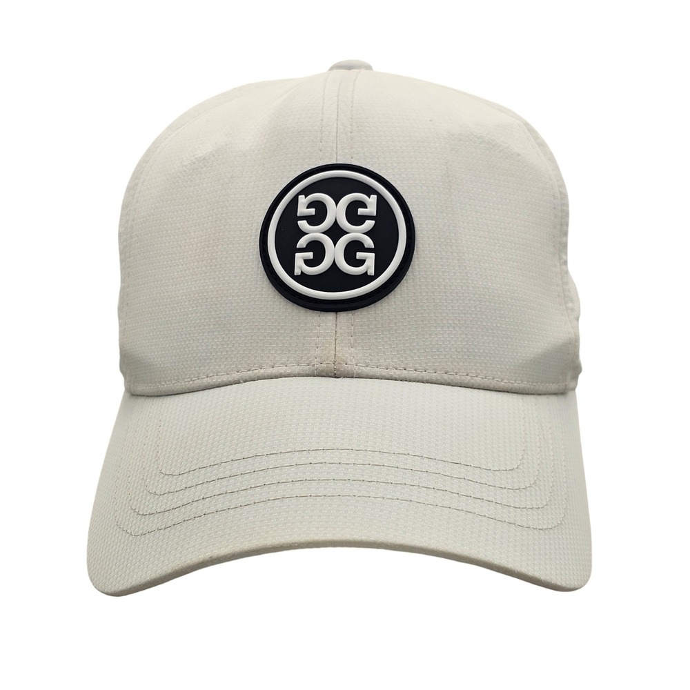 G/FORE Perforated Tipped Brim Ripstop Snapback Hat Snow White Circle Gs Cap